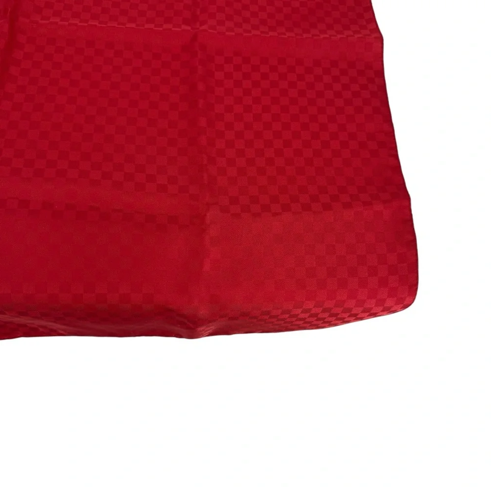 Mr Emperor Red 23.5” x 23.5” Monochromatic Polyester Scarf. Made in Italy